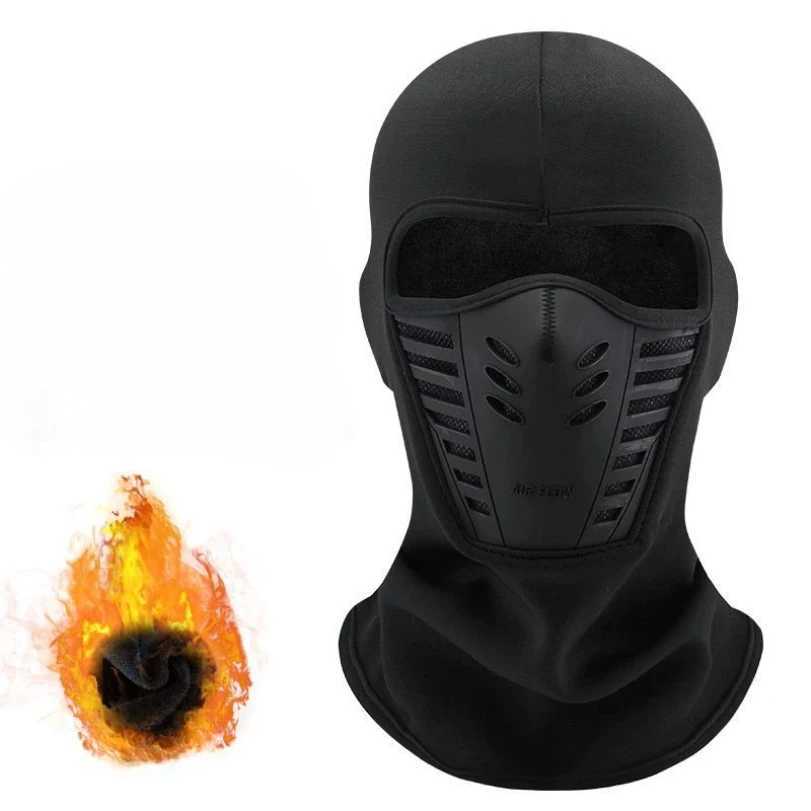 Motorcycle Mask Fleece Thermal Neck Full Face Mask Keep Warm Riding Balaclava Biker Ski Winter Windproof Dustproof Face Shield M260320