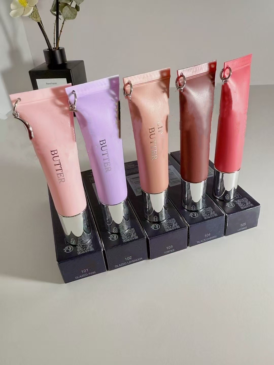 Makeup Lip Oil Lip Gloss butter 10ml Hydrating Smoothing Shine pink cherry Liquid Lipstick 5Colors #101 102 103 104 105