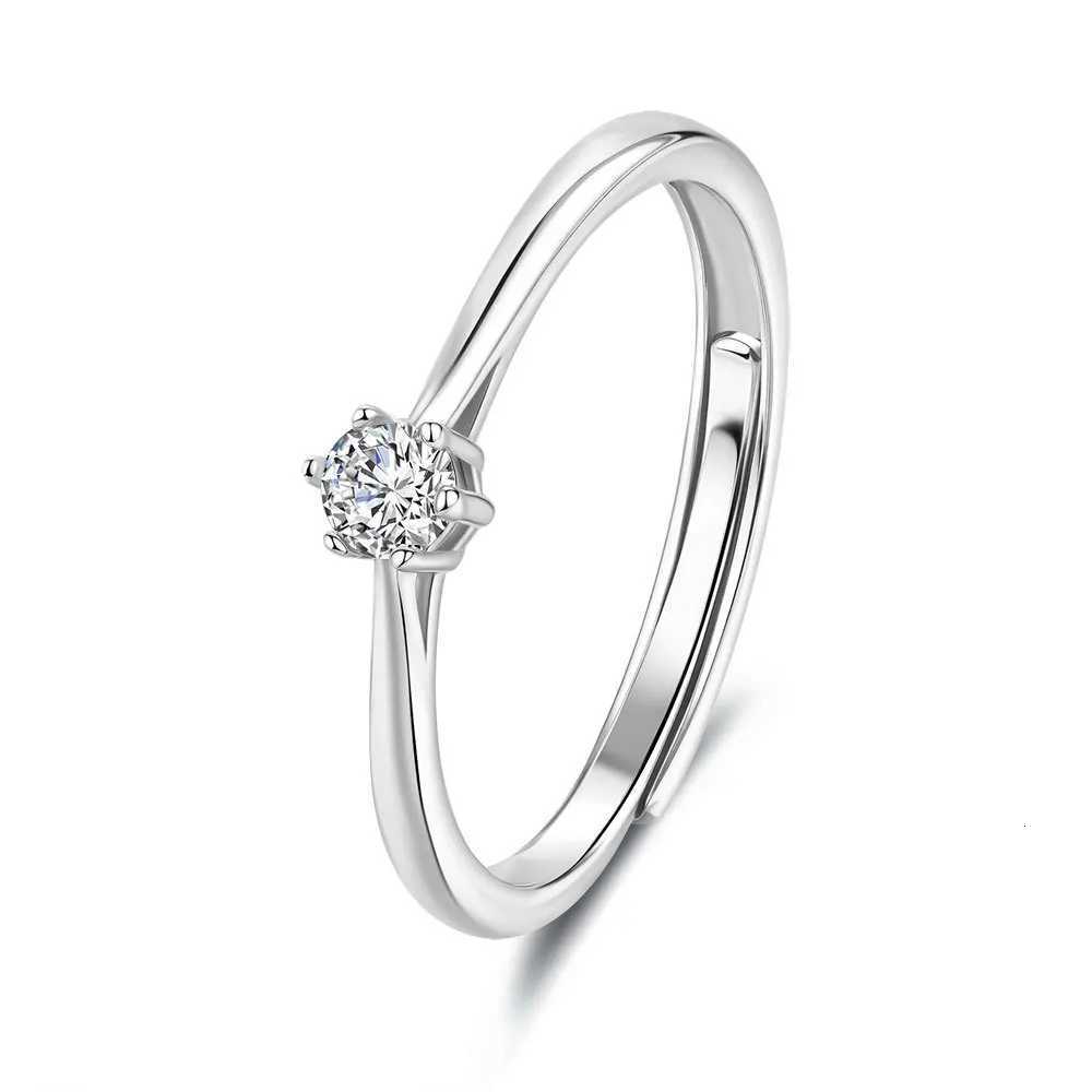 Minimalist Ring Womens 01ct Moissanite PT950 Platinum - Sleek prong setting delicate sparkle daily versatile pick H260320 - view 5