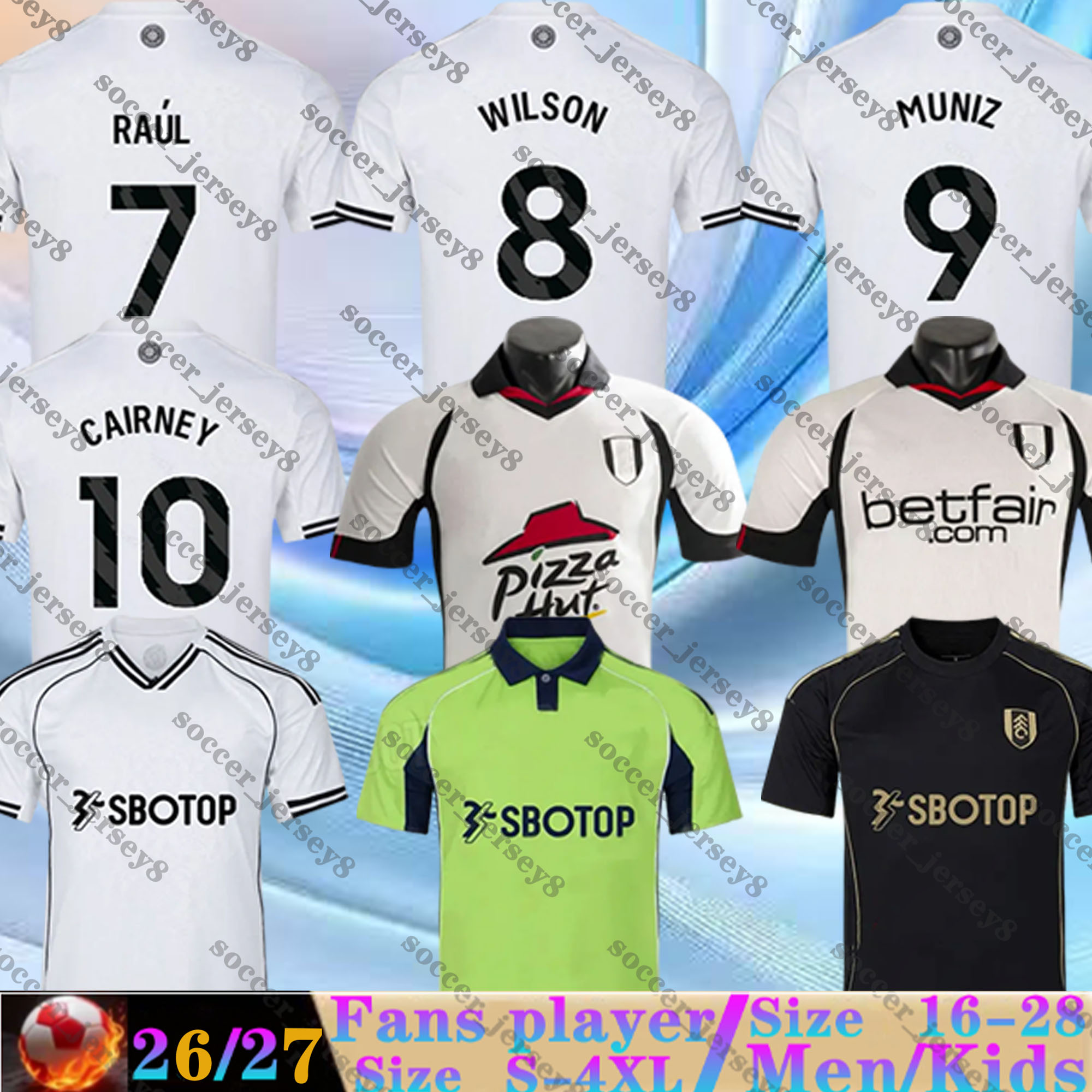 25 26 Fulham soccer Jerseys SMITH ROWE MUNIZ ANDREAS CAIRNEY RAUL FULHAMS 01 02 03 Retro football shirts ADAMA MITROVIC ROBINSON WILSON DIOP LENO 2025 2026 Men kids kit
