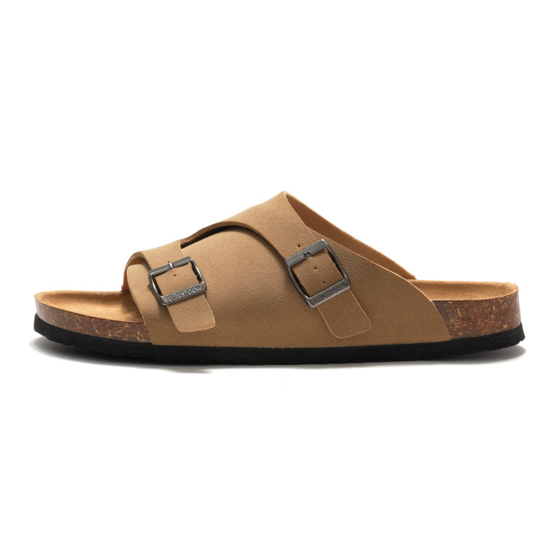 RUIZUSTOCK new Free delivery Slippers Fashionable casual simple solid color men's cork slippers for daily wear