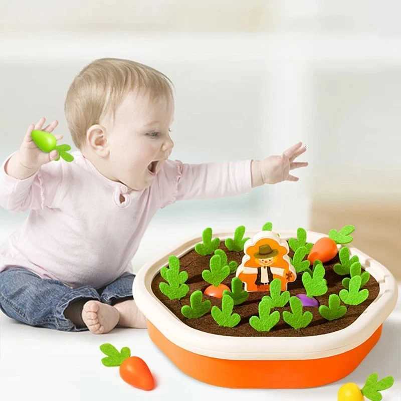 Baby Montessori Toys For Toddler Toys Educational Colorful Shape Toy Pull Carrot Set Counting Discouvery Toys For Kids Learning Y260319