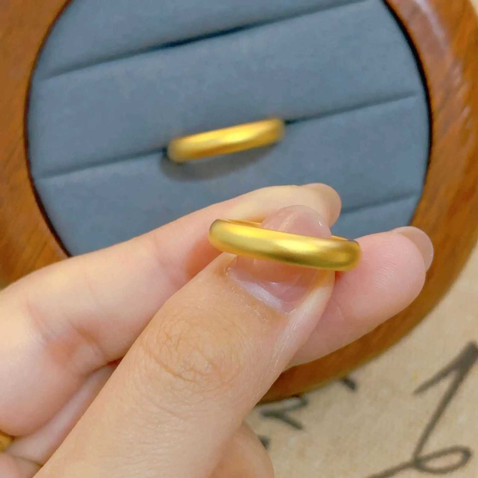 24K Gold Pearl Nickel Vintage Plain Closed Ring Unisex AU999 - Forged craft seamless blend premium texture H260320 - view 4