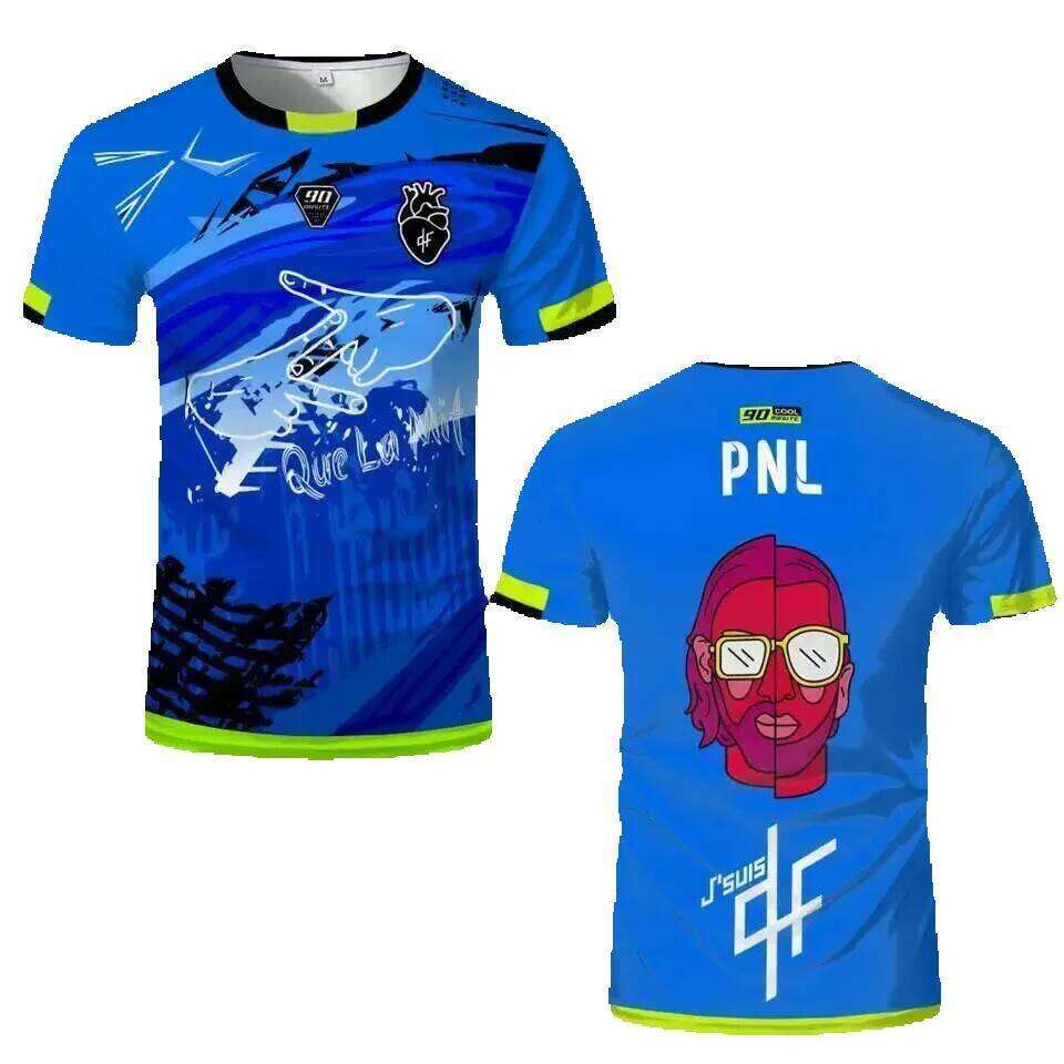 90 Minute PNL J'suis QLF Printed Jersey Men's and Women's Youth Short Sleeve Football Training T-Shirt Adult Children's Clothing