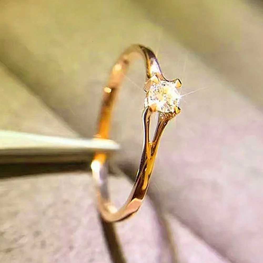 Classic Simple Silver Color Stainless Steel Claws Zircon Couple Rings for Women Men Luxury Wedding Anniversary Jewelry Gift H260320 - view 5