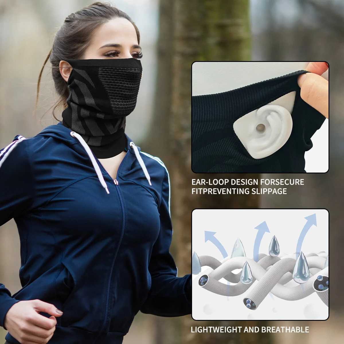 Winter Neck Warmer Gaiter Balaclava Ear-Loops Anti-shedding Windproof Face Mask for Ski Snowboard M260320