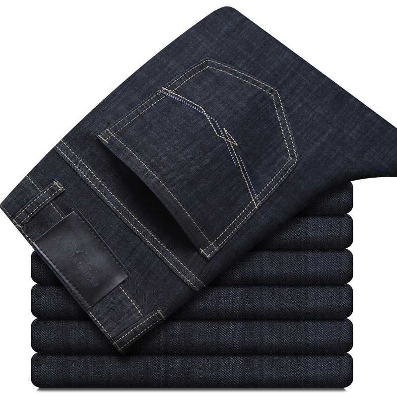 Summer New Elastic Mens Jeans Fashion Comfortable Business Straight Stretch Cotton Casual Denim Pants Brand Male Thin Trousers D260320