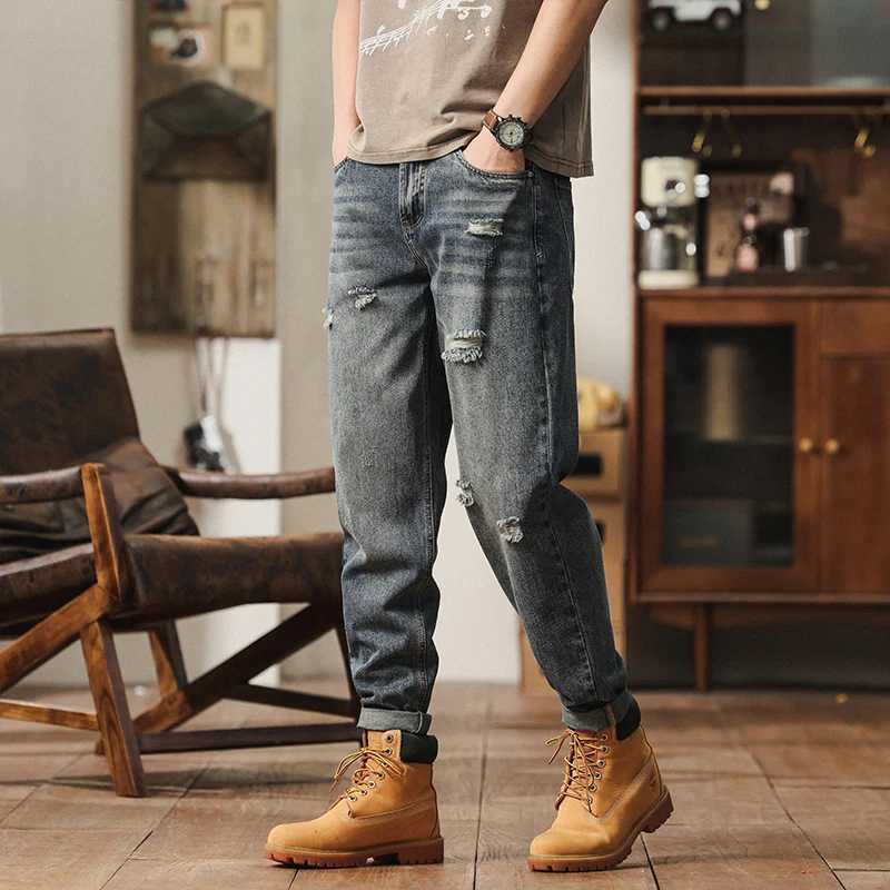 2025 Spring/Summer New Mens Stretch Straight leg Jeans Classic Business Casual Straight leg Loose Large denim Pants Brand Jeans D260320