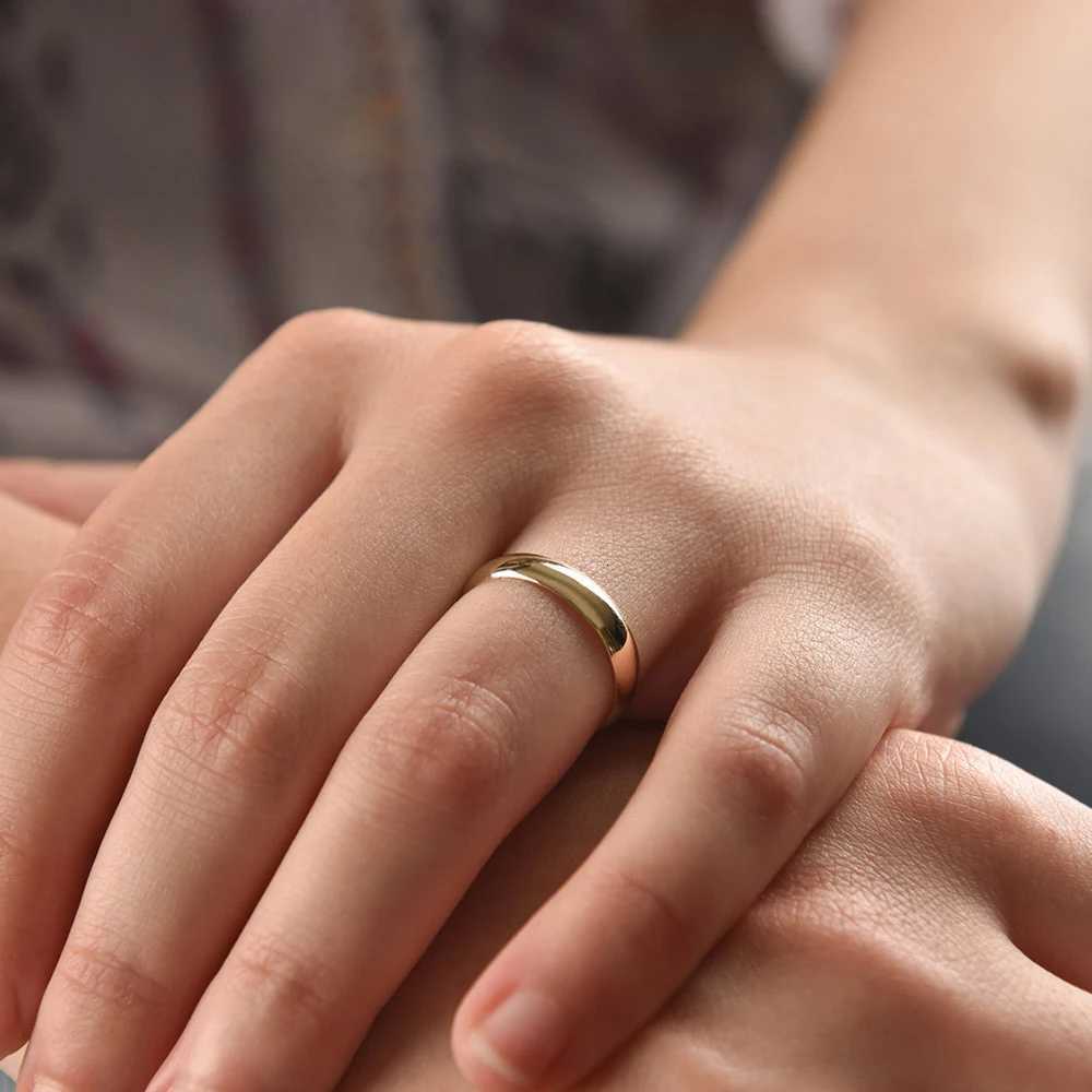 SUNIBI Minimalist Womens Stainless Steel Rings Thin Classic Combo Dome Stacking Steel Wedding Rings Gift Gold Color Jewelry H260320 - view 7