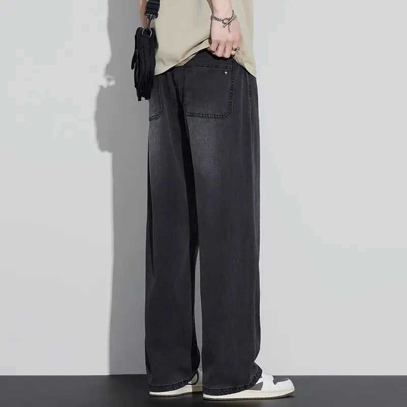 2025 New Spring and Autumn Mens Jeans Loose Comfortable Straight Business Casual Versatile Wide-leg Business Trousers D260320