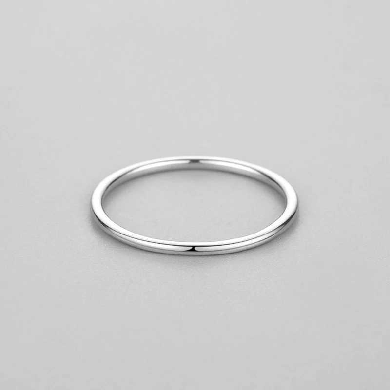 Ailmay Solid 925 Sterling Silver Minimalism Simple Smooth Stackable Finger Ring For Women Girls Party Accessories Jewelry Gifts H260320 - view 5