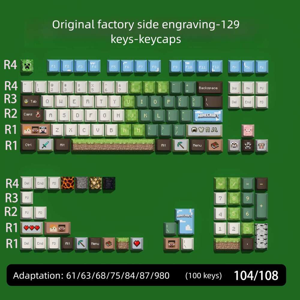 Famous Brand Cross Border Hot Sale PBT Dye Sublimation Keycaps Original Side Engraved Translucent Mechanical Keyboard Keycaps CKS