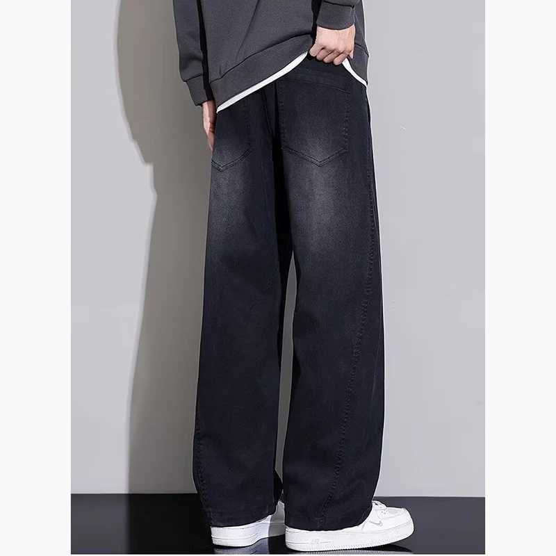 Men Spring Autumn Loose Straight Leg Wide Leg Jeans Daily Casual High Quality Male Denim Pants Fashion Versatile Blue Trousers D260320