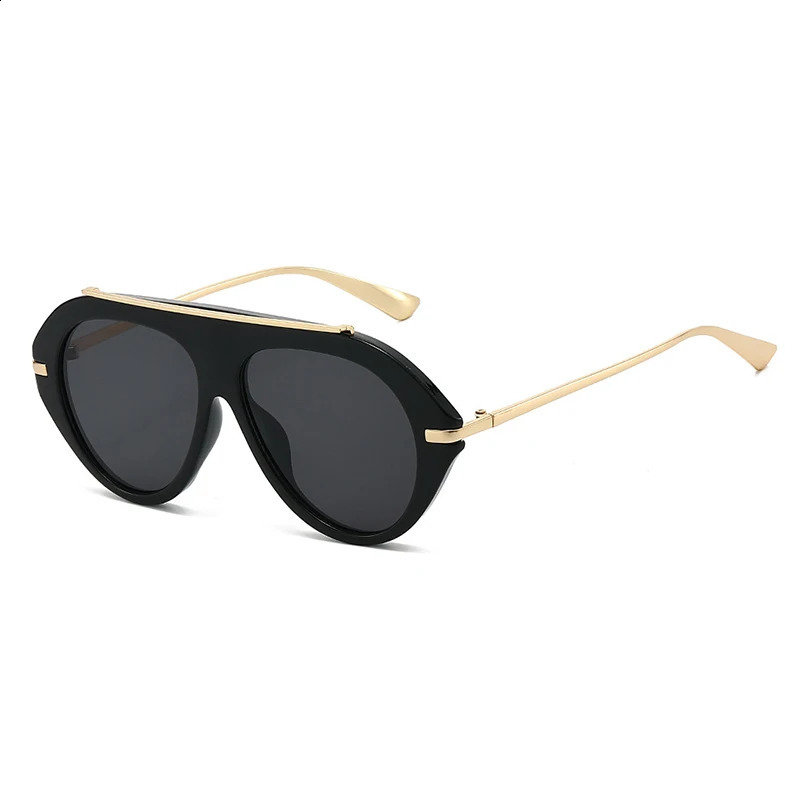 Fashion pilot womens sunglasses Oversized One Piece Sun Glasses Female Trendy Black Round Cool Shades UV400 260320