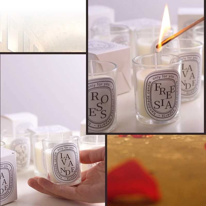 100g Transparent Essential Oil Freesia Aromatherapy Candle Soy Coconut Wax Verbena Festival Gift Home Decoration Fragrance H260319