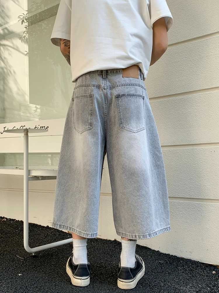Summer Mens New American Vintage High Waist Wide Leg Jeans Loose Seven-Foot Pahts Denim Casual Straight Leg Pants D260320