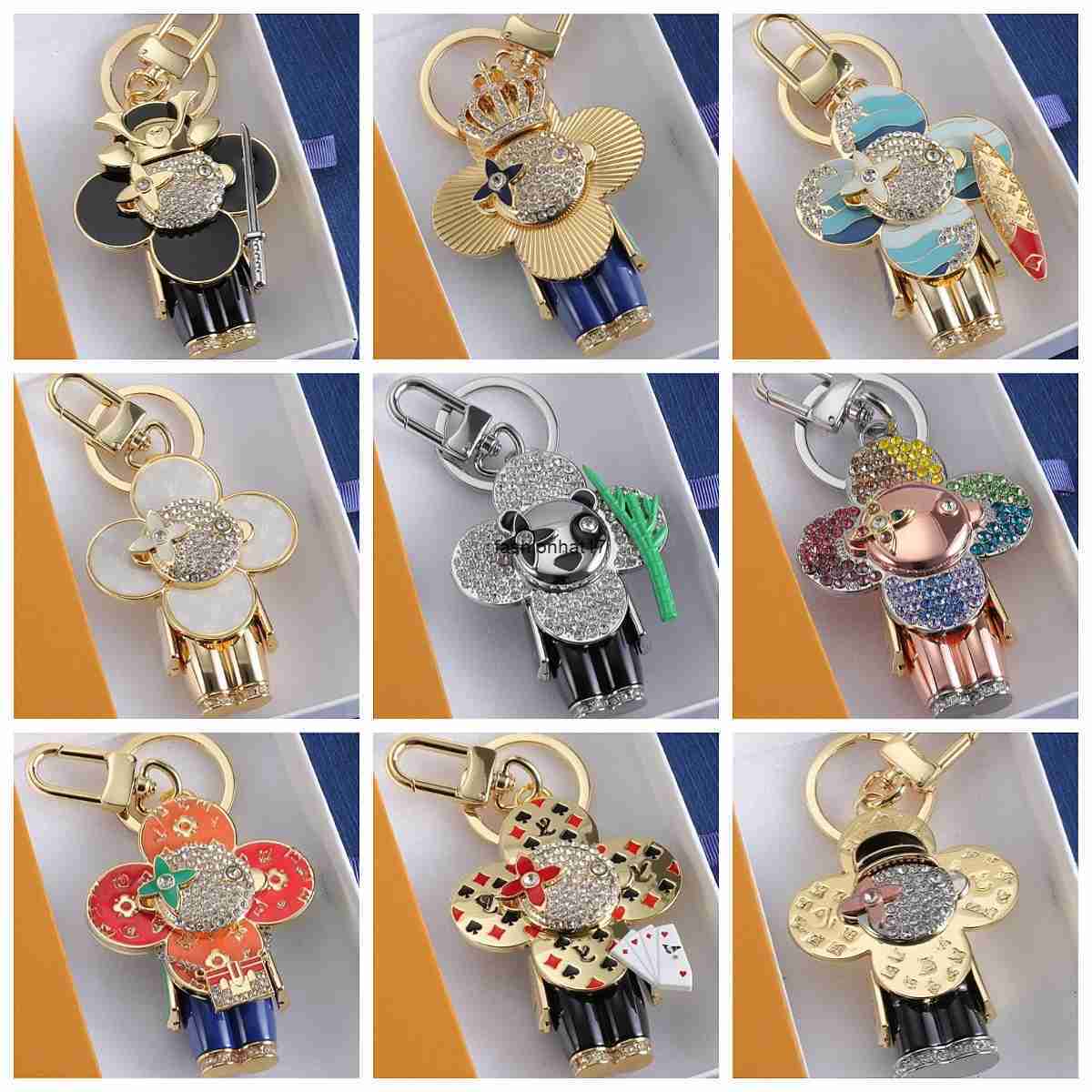 Key Rings Top Quality Luxury Keychains Fashion Bag Charm Pendant Keyrings Designer Car Key Holder Mens Womens Lovers Metal Key Chain Diamonds Sparkle with