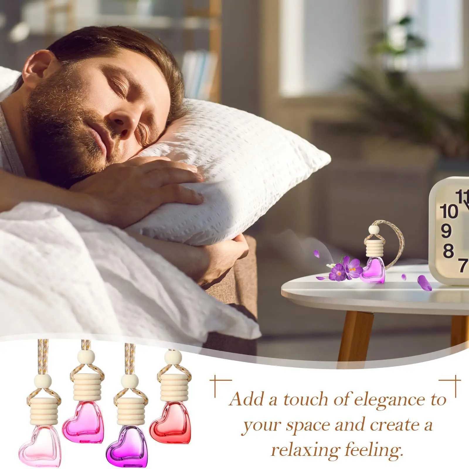 Car Fragrance Bottle Ornament Hanging Empty Bottles Heart Shaped Essential Oil Diffuser Air Freshener Scent Interior Accessory H260319