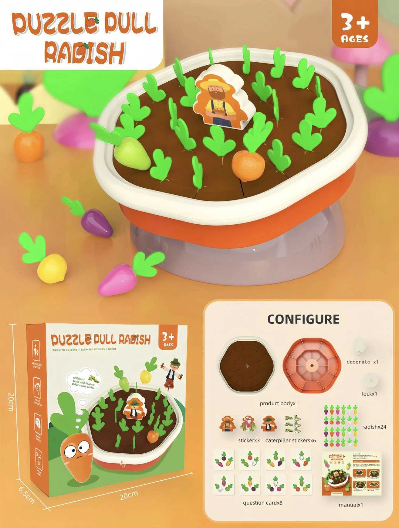 Baby Montessori Toys For Toddler Toys Educational Colorful Shape Toy Pull Carrot Set Counting Discouvery Toys For Kids Learning Y260319