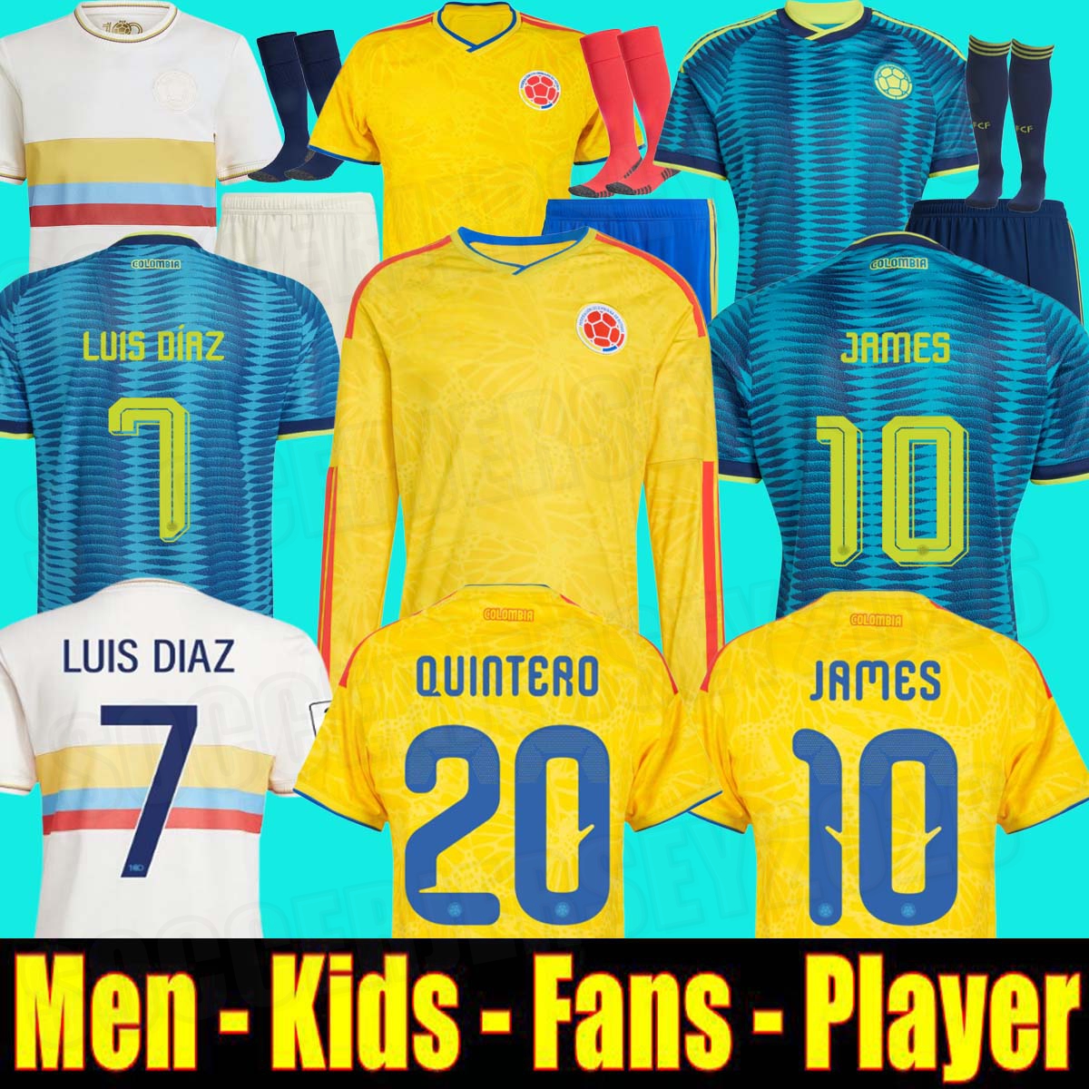 2026 colombia World Cup Centenary soccer jersey 100-years anniversary 2025 james LUIS DIAZ L.DIAZ J.LERMA Home away men kids kit Football uniform fans player