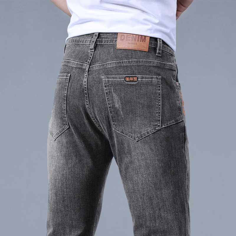 2025 New Four Seasons Jeans Small Size 27 Ankle Short Mens Tight Cowboy Pants Black Grey Mens Stretch Jeans D260320