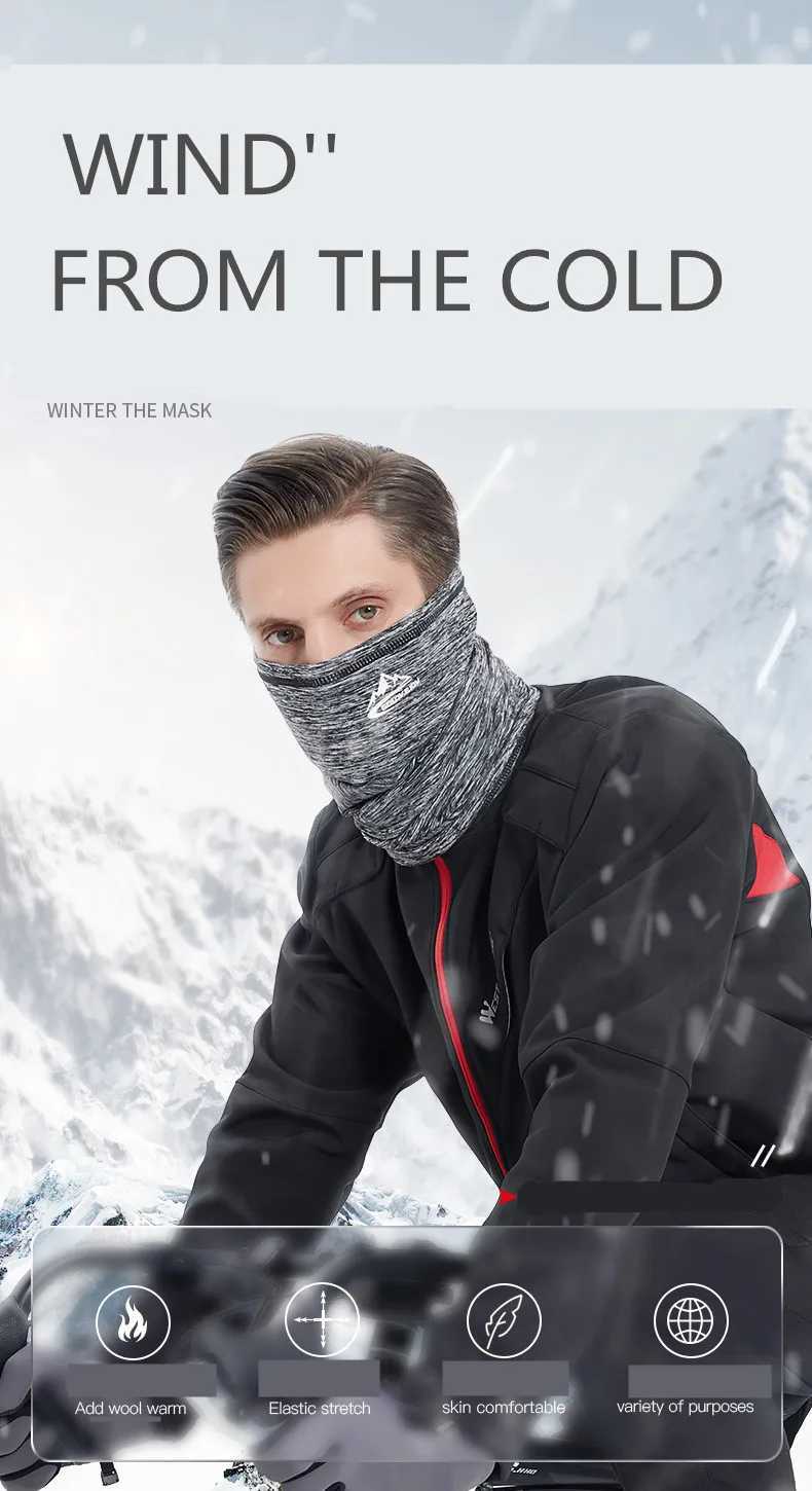 Winter Cycling Face Mask Men Women Neck Outdoor Warmer Windproof Scarf Camping Hiking Balaclava MotorcycleWarm Mask M260320