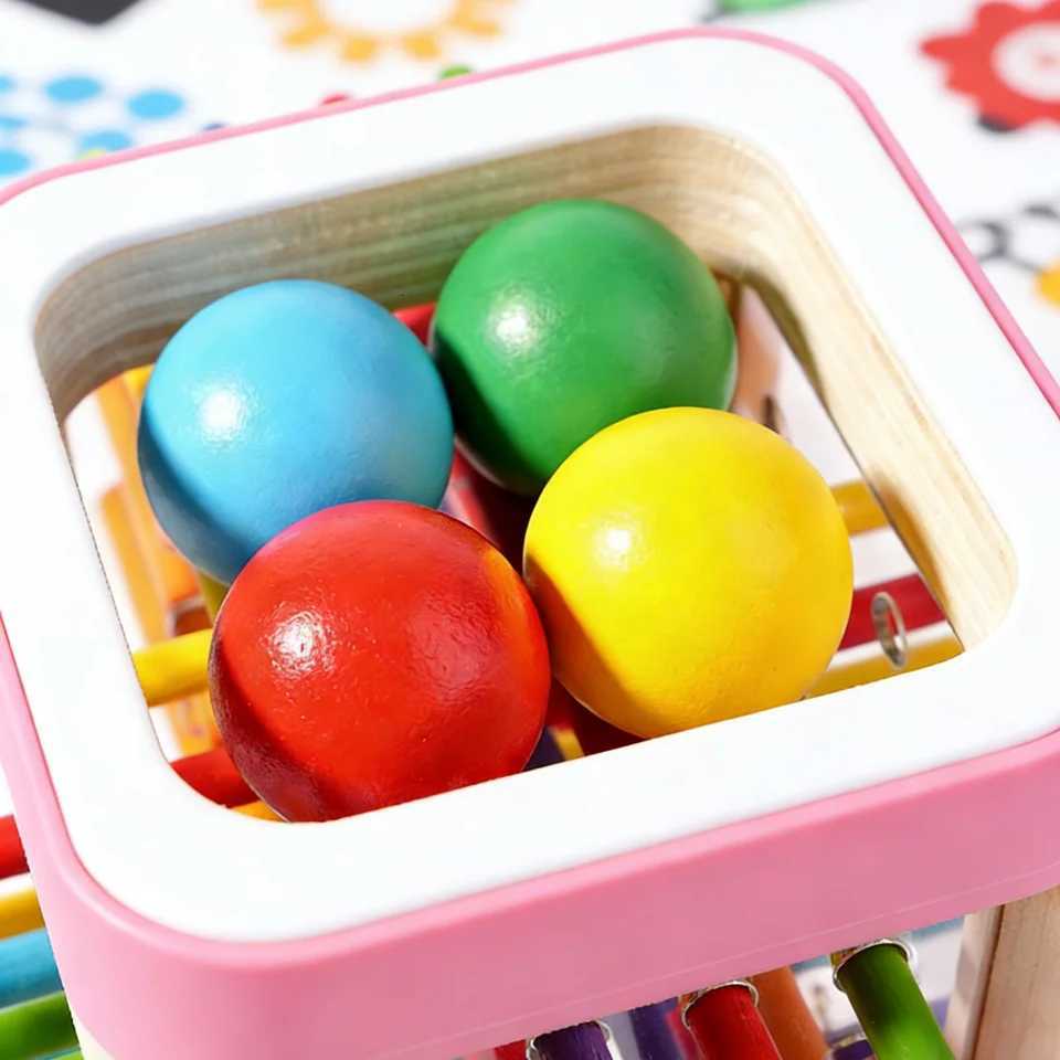 Wooden Stick Pulling Toy Colorful Stick Game with Dice Balls Toddlers Crack-Resistant Wood Smooth Polished Safe Play Skill Build Y260319