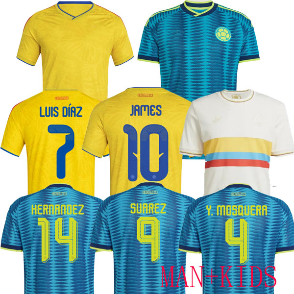 2025 2026 colombia Centenary soccer jersey 100-years anniversary 24 25 26 james L.DIAZ J.LERMA Copa America Home away men kids kit Football uniform fans version TOPS