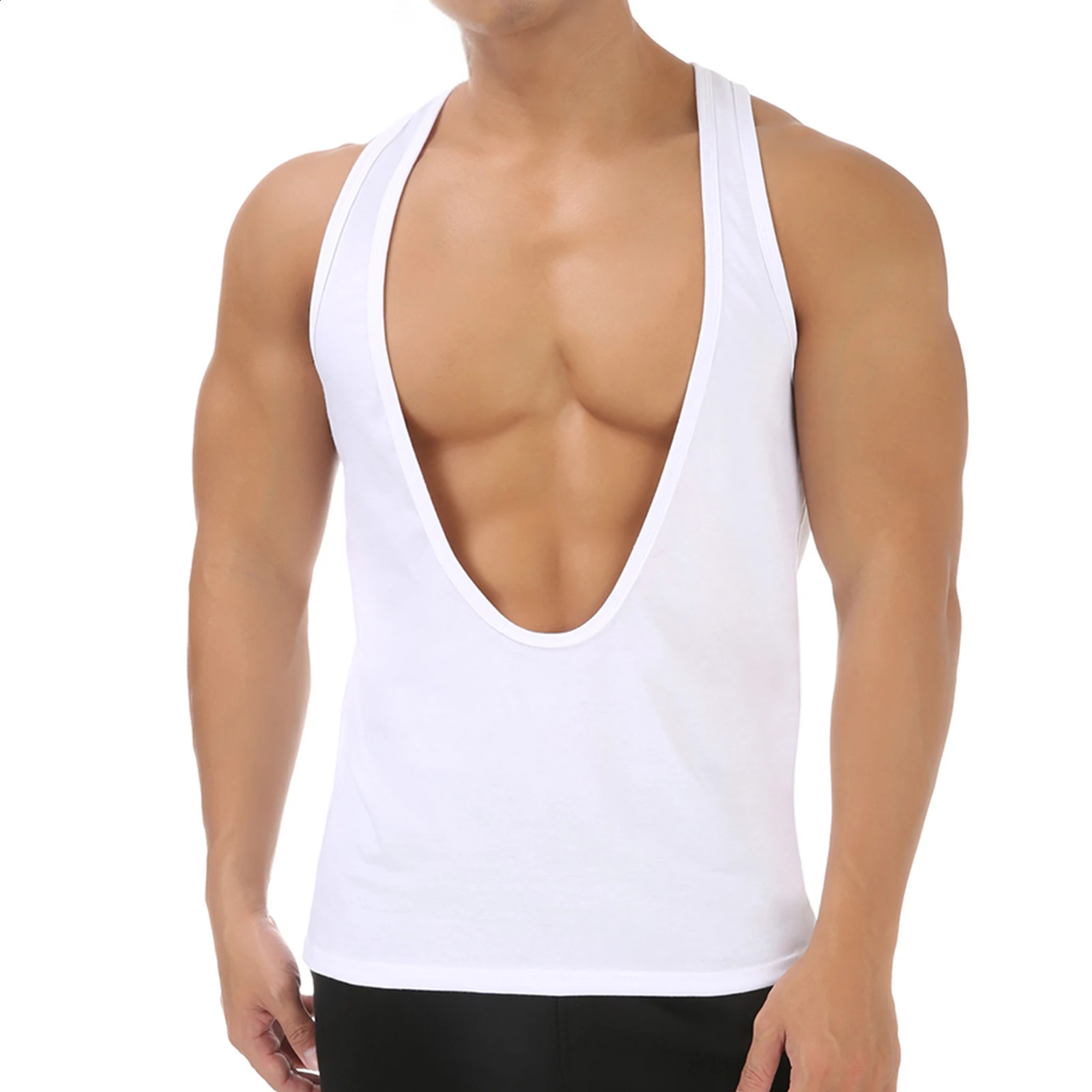 Casual Vest Mens Tank Top Man Deep Vneck Sexy Sleeveless Tops TShirt Muscle Workout Bodybuilding Singlet Dopamine Color 260320
