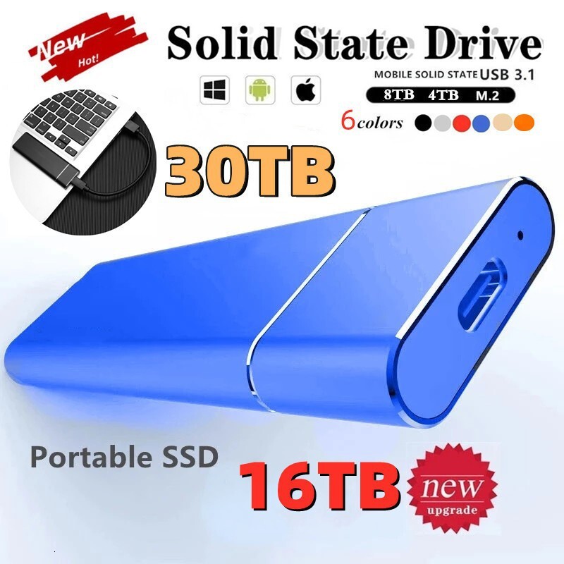 Hard Drives Portable High-speed External 1TB 2TB 64TB SSD Removable Storage Device USB3.1 for Notebook Microcomputers 221105