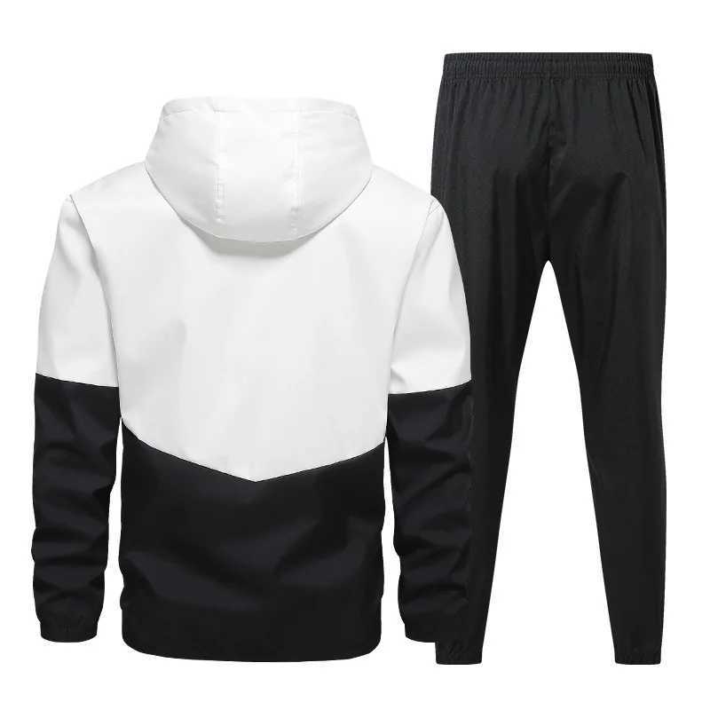 2026 New Mens Tracksuit Clothing Set Zipper Hoodie Sweatpants 2 Piece Hooded Long Sleeve Sportswear Sweatshirt Suits M260320