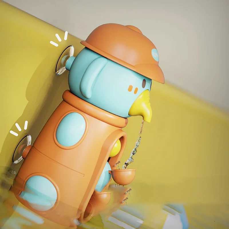 Cute Duck/Elephant Baby Shower Bath Toys Children Water Play Spinner with Suction Cup Waterwheel Games for Kid Bathroom Y260319