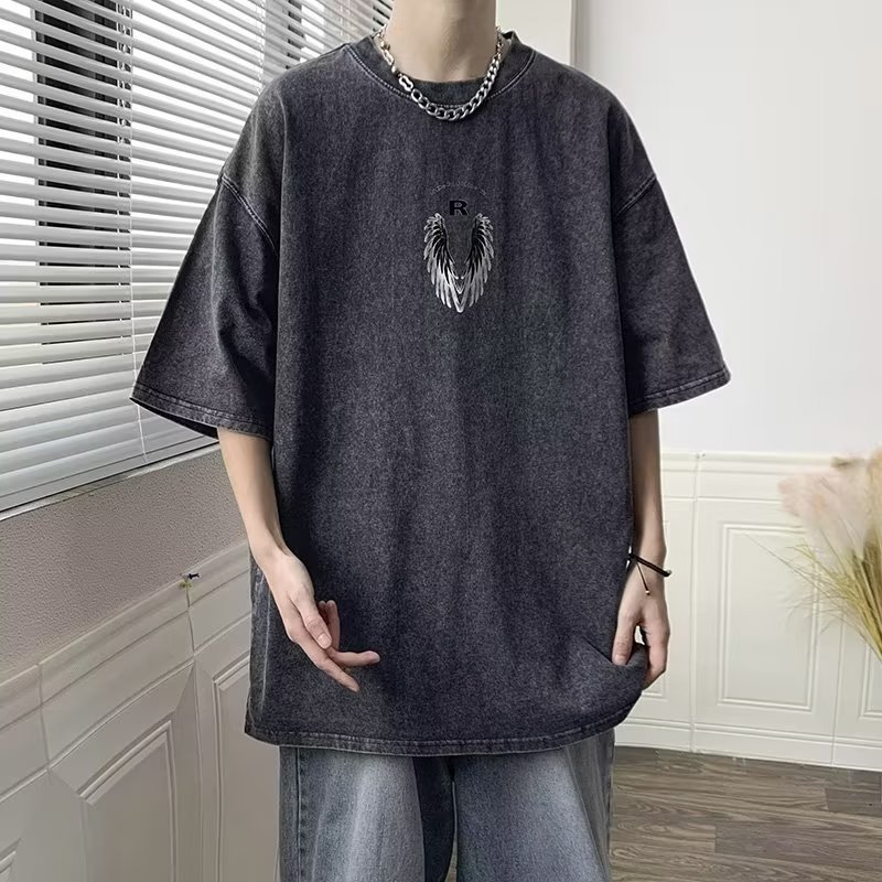 Men's Vintage Washed Graphic T-Shirts | Summer Versatile Oversized 1/2 Sleeve | Y2K Streetwear INS Trendy Tees