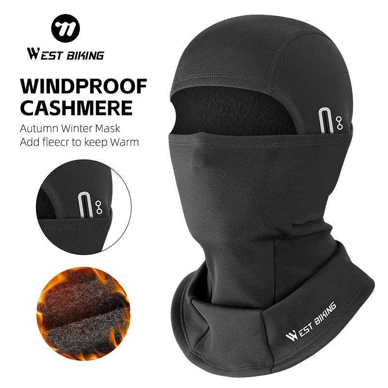 WEST BIKING Winter Warm Bicycle Balaclava Hat Full Face Windproof Bike Mask s Climbing Skiing Cycling Fleecr Cold-proof Hat M260320