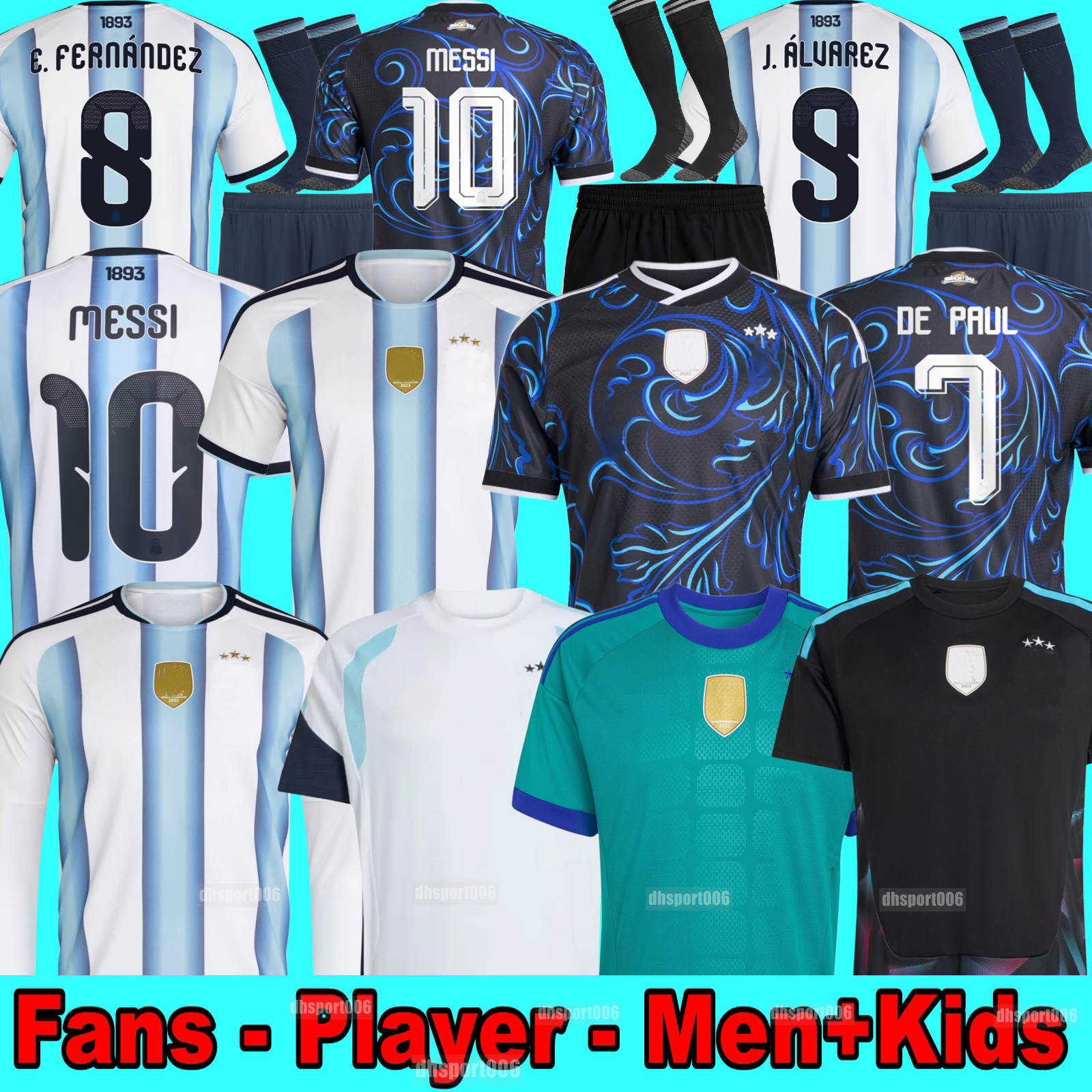 Maradona Comma Jersey Argentinas jersey 2026 World Cup Special Edition messi Long sleeves kit soccer Jerseys GARNACHO DE PAUL Football Shirts DI Maria Kids r