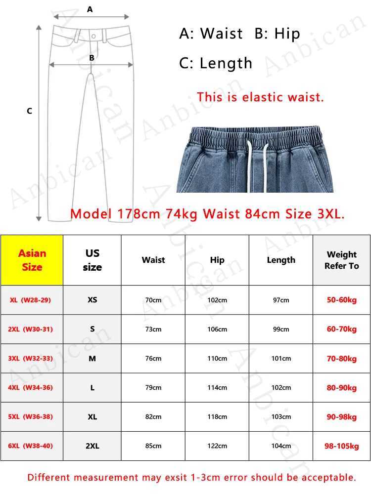 Spring Summer Mens Jogger Jeans Slight Stretch Denim Cargo Pants Black Blue Streetwear Baggy Jeans Trousers D260320