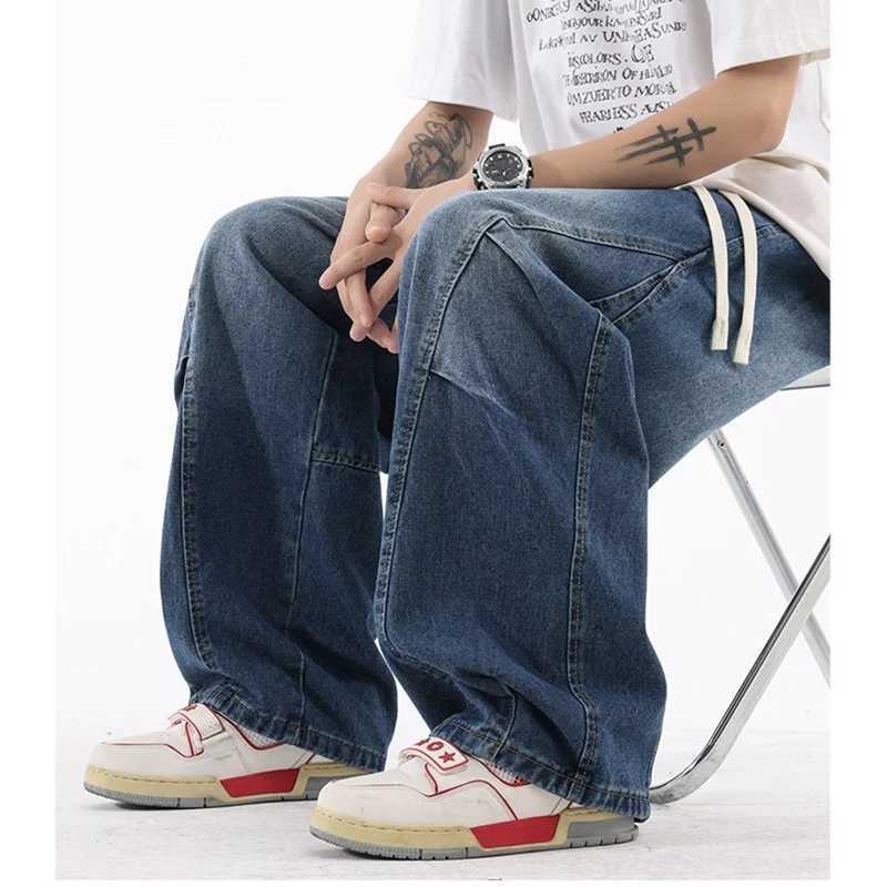 Autumn Men Black Comfortable Jeans Loose Straight Leg Wide Leg Denim Pants Fashion New Male Daily Casual Versatile Trousers D260320