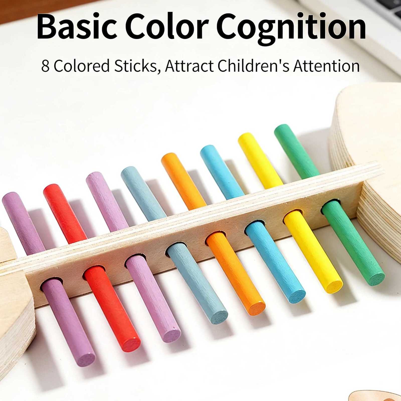 Wooden Fishbone Color Matching Toy Motor Skills Game 30 Card Educational Balance Kids Preschool Learning Activity Home Classroom Y260319