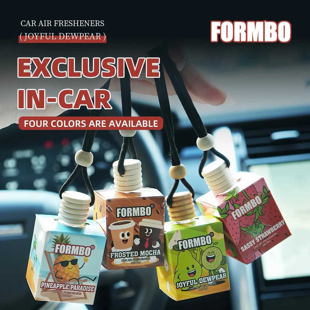 8ml Formbo Perfume Bottle Fruity Aromatherapy Car Freshener Line Aromatherapy Hanging Clip Air Freshening Odor Removal Function H260319
