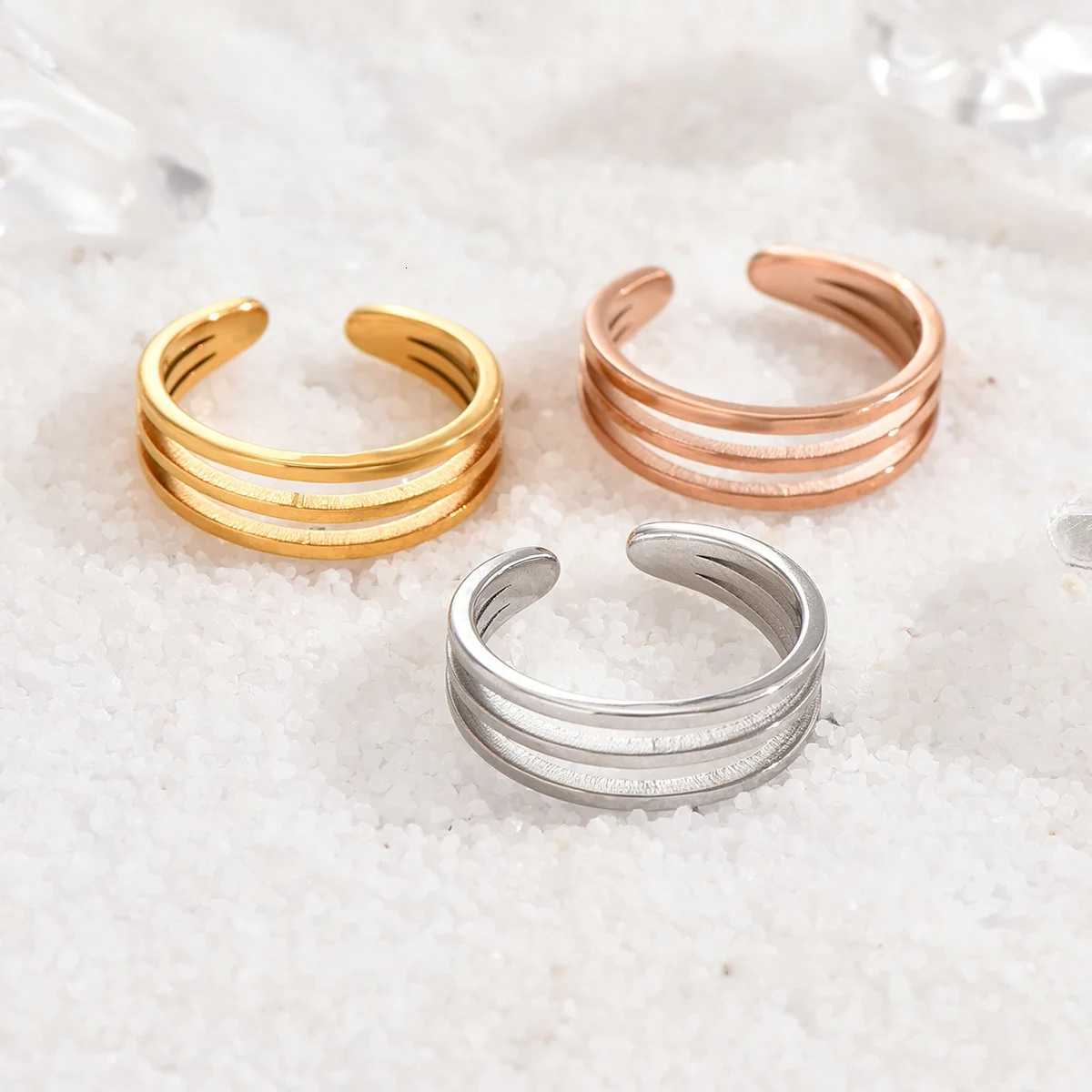 3Pcs Stainless Steel Simple Foot Ring Adjustable Opening Toe Ring for Women Girl Man Summer Beach Vacation Jewelry Finger Ring H260320 - view 5