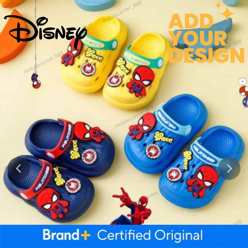Designer Disney Disney Lightninged Waterproof Summer Slippers Outdoor Beach Holey Shoes Spider-Man Sandals EVA Flip Flops Gifts Size 18-29 Luxury