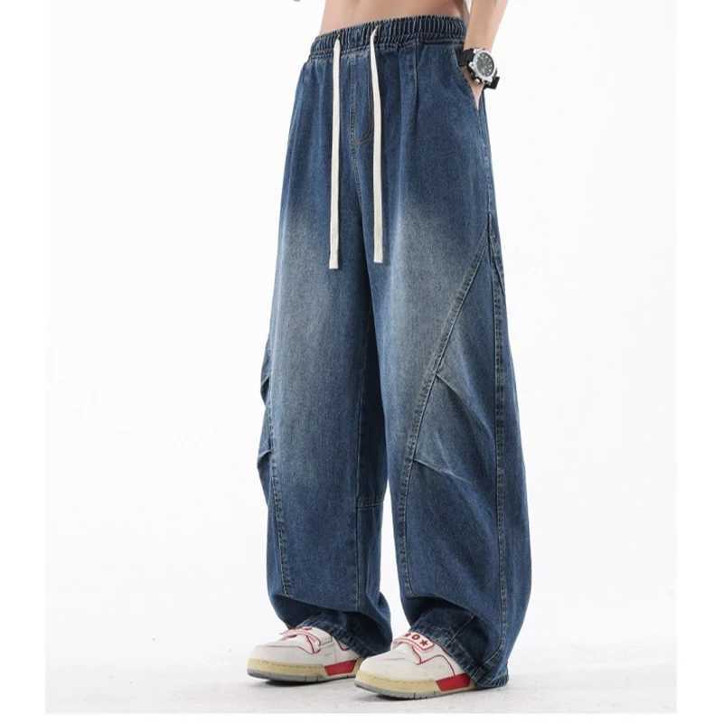 Autumn Men Black Comfortable Jeans Loose Straight Leg Wide Leg Denim Pants Fashion New Male Daily Casual Versatile Trousers D260320