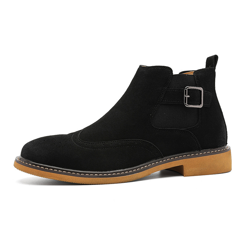 Designer Men's Shoes New Chelsea British Retro Leather High Top Men S Boots Foreign Trade Dropshipping