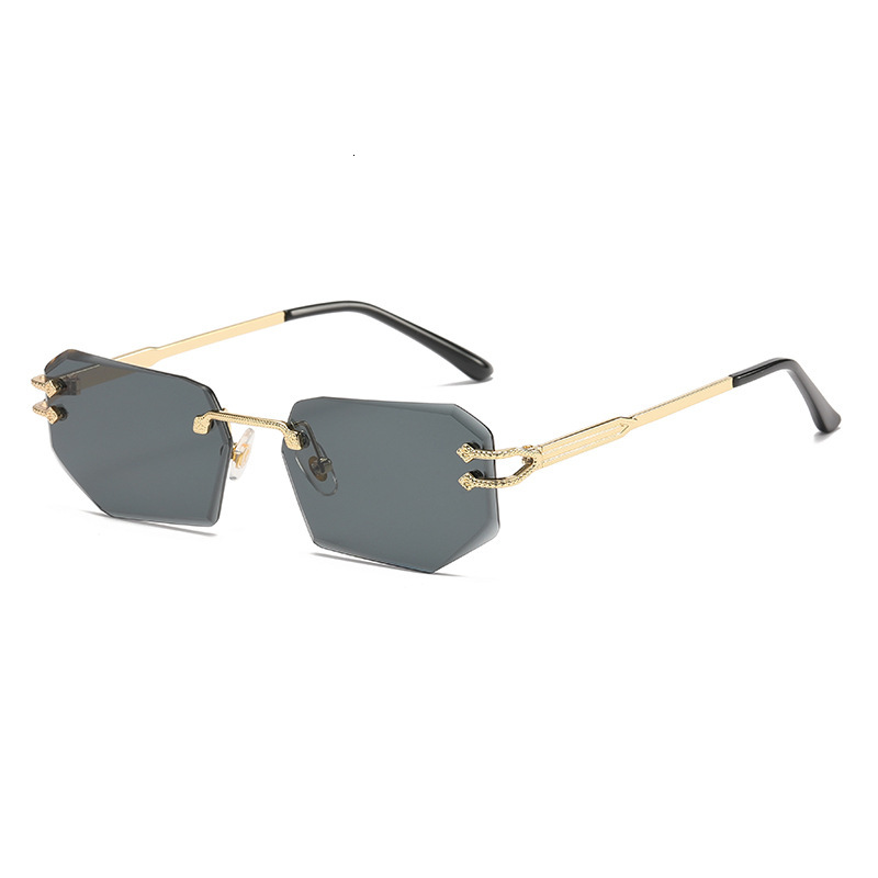Luxury Brand Designer Jewelry 6066 Snake-Shaped Metal Personality Cut Edge Sunglasses 2024 Fashion Rimless Glasses Street Style Trendy Sunglasses