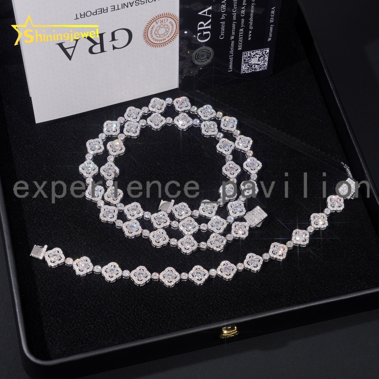 Hot Selling 925 Silver Pass Diamond Tester Clover Bracelet Moissanite Iced Out Custom Moissanite Bracelet Men Hip Hop Jewelry