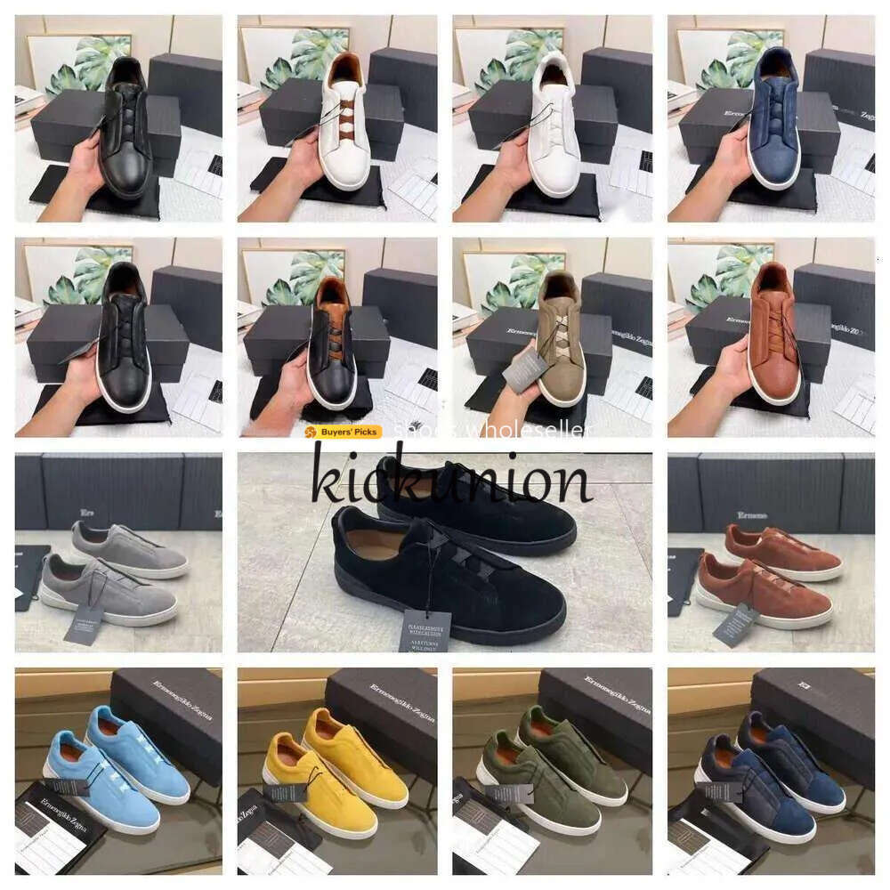 Top Quality Ermenegildos Secondskin Vera Pelle Trainer Stitch Casual Uomo Donna…