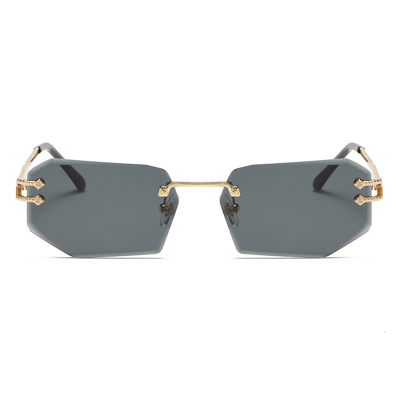 Luxury Brand Designer Jewelry 6066 Snake-Shaped Metal Personality Cut Edge Sunglasses 2024 Fashion Rimless Glasses Street Style Trendy Sunglasses