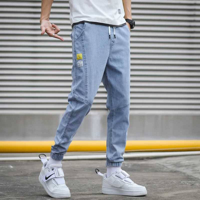 HIQOR Brand Mens Jeans Harem Denim Cargo Pants 2026 New Streetwear Jogger Hip Hop Cotton Trousers Male Blue Oversized 5XL 4XL D260320
