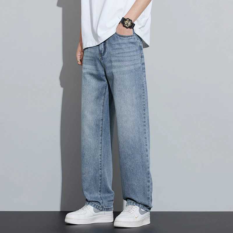 2025 Spring/Summer New Mens Lyocell Loose Jeans Summer Thin Breathable Straight Leggings Retro Business Casual Fashion Korean M D260320