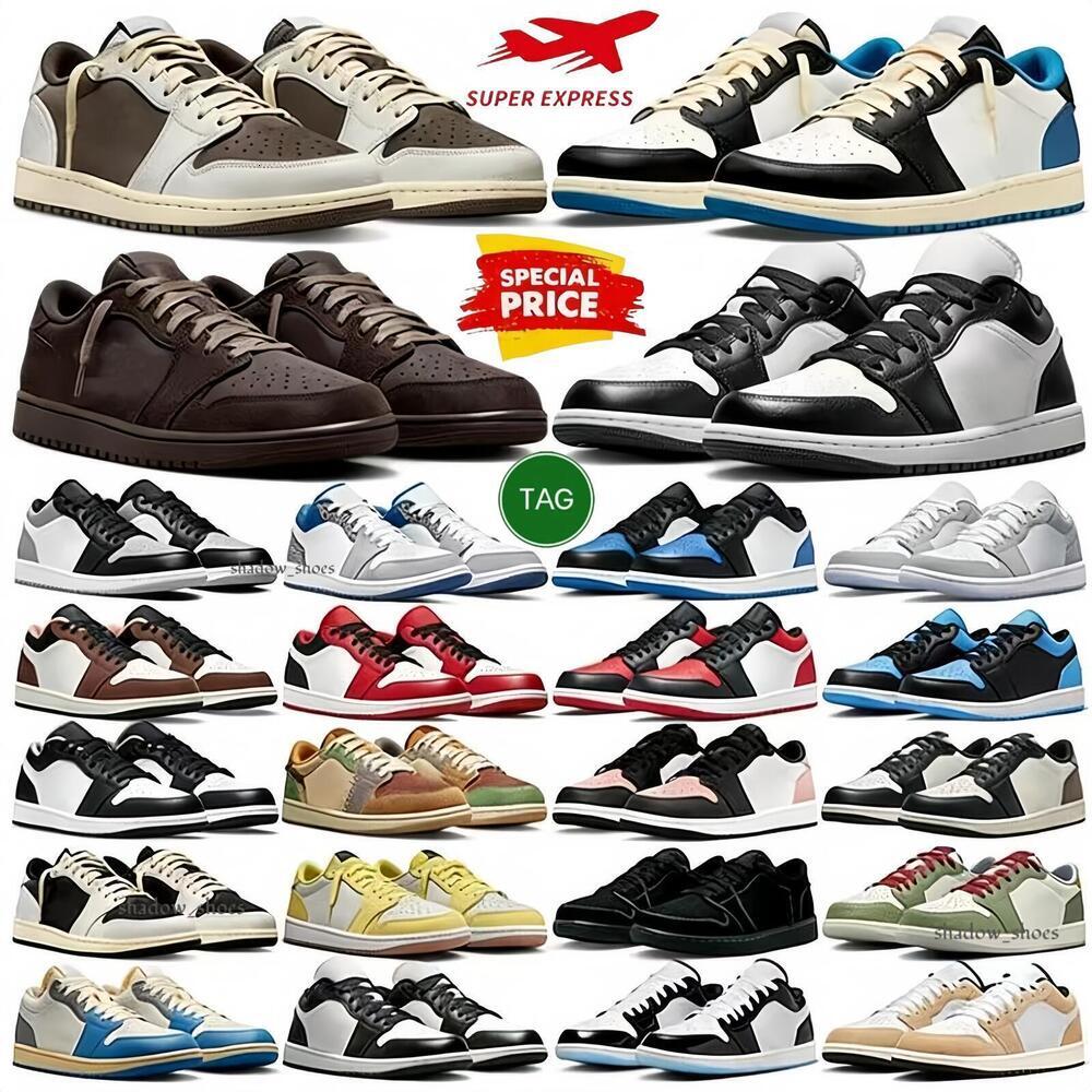 Basketball shoes Mens 1 Low Designer Trainers Golf Olive Reverse Mocha sneakers Dark Wolf Grey Black Pine Green Bred Toe Unc Womens Sports trainers s